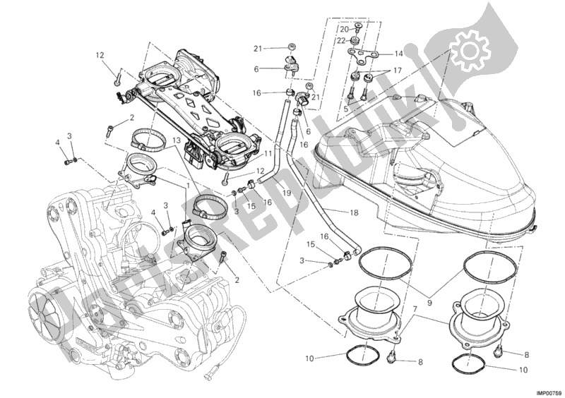 Todas as partes de Corpo Do Acelerador do Ducati Diavel Brasil 1200 2014
